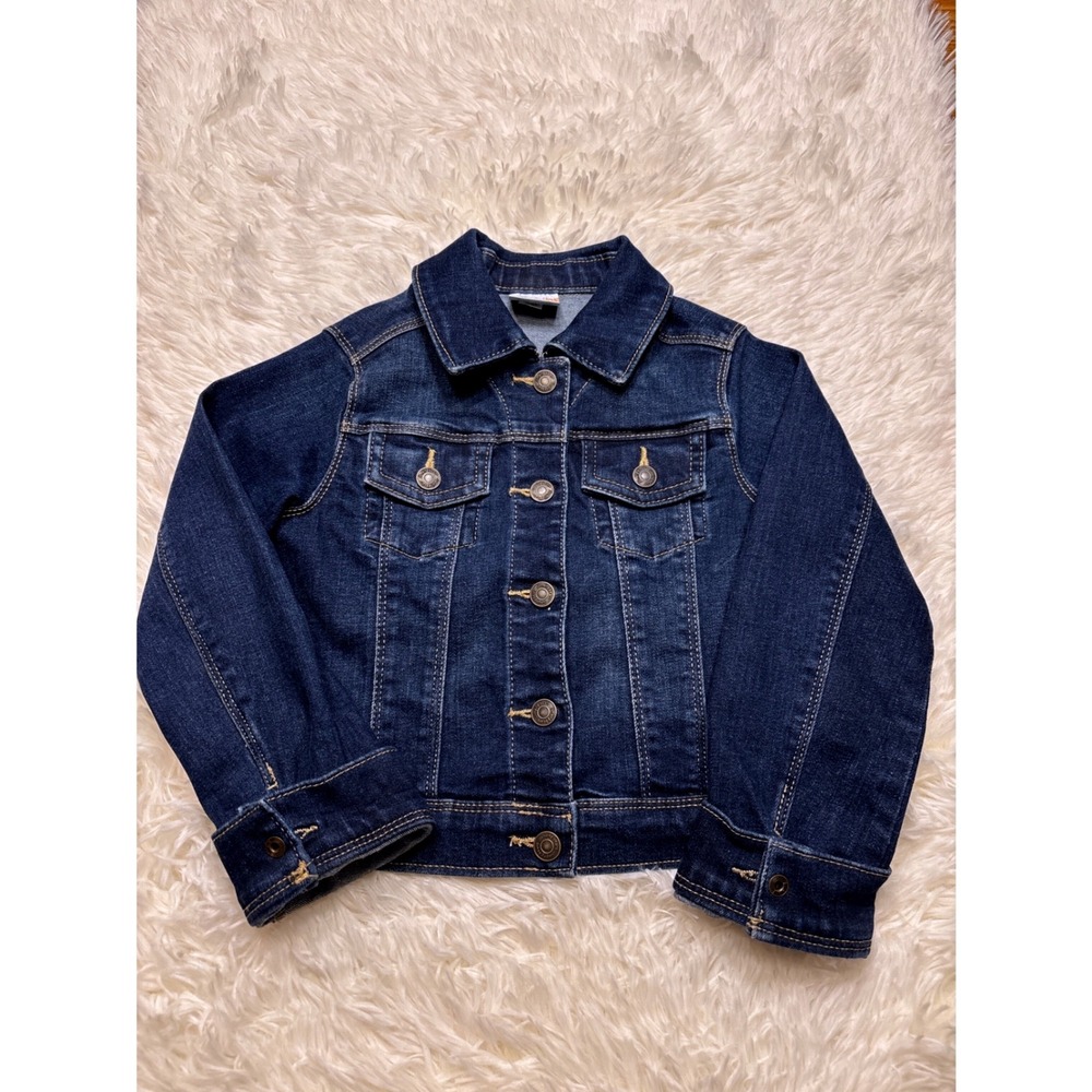 Jumping Beans Kids Dark Wash Denim Trucker Jacket Blue Size 5